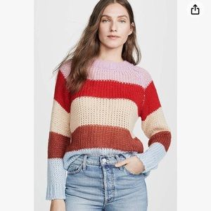 JOA multicolor stripe sweater medium